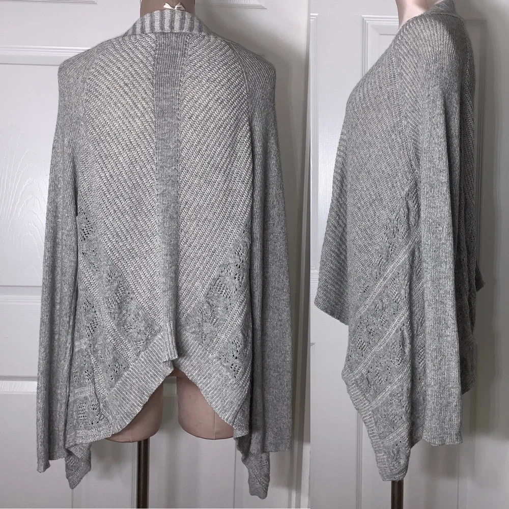 Moth by Anthropologie Gray Waterfall Knot Sweater
